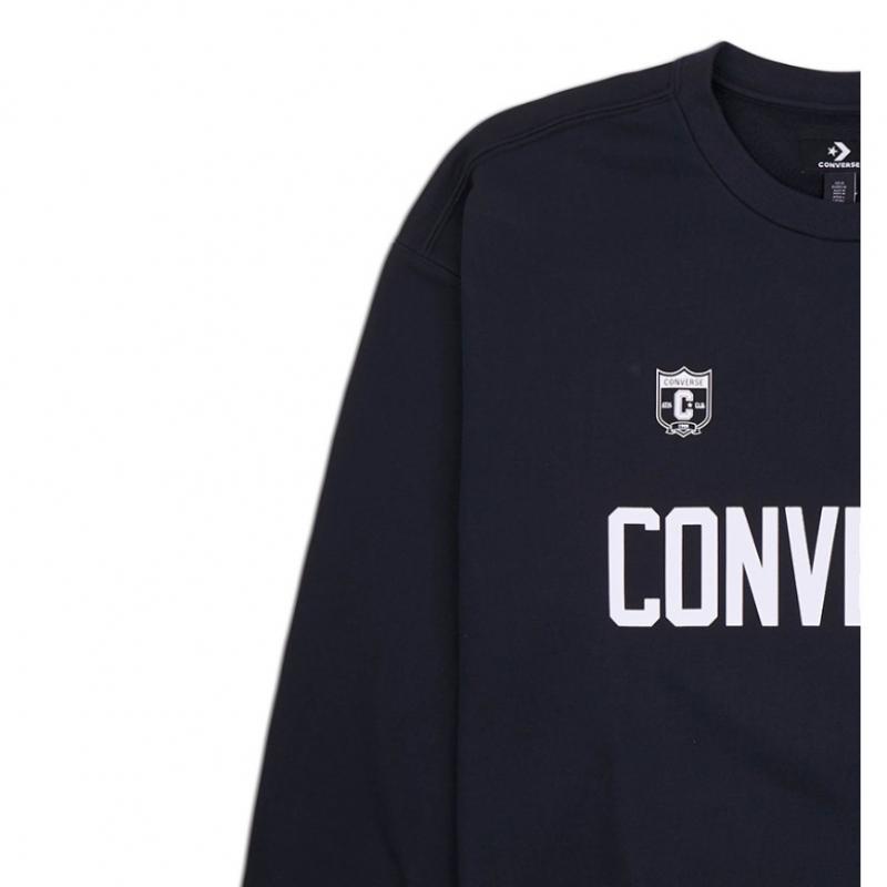 Converse Толстовка Retro Chuck Soccer Crew черная 10028409 A01