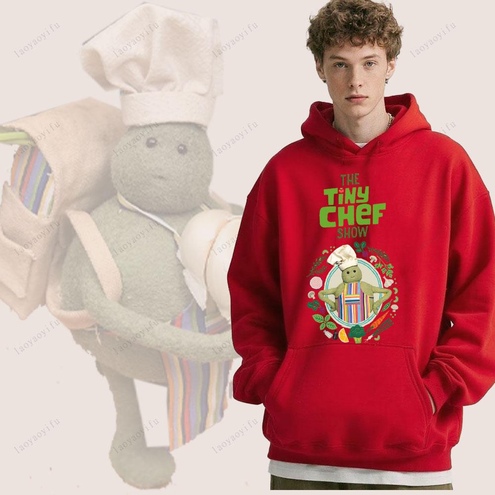 The Tiny Chef Show Cute Kawaii Men's Hoodie for Autumn and Winter Loose and Casual Off-the-shoulder Pullover Stree Tstyle