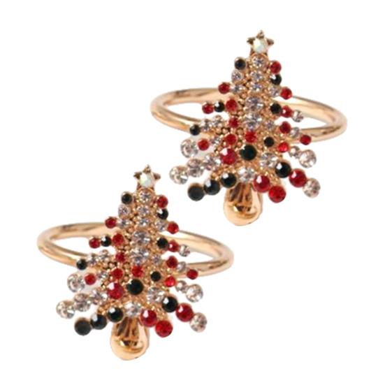 Christmas Napkin Rings Exquisite Decorative Zinc Alloy Napkin Buckles Christmas Banquet Hotel Table Decor Daily Use