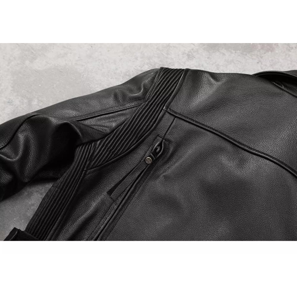 Китайский размер мотоциклетная куртка из натуральной воловьей кожи мужская тонкая куртка из телячьей кожи ретро куртка мужская байкерская одежда для езды на мотоцикле