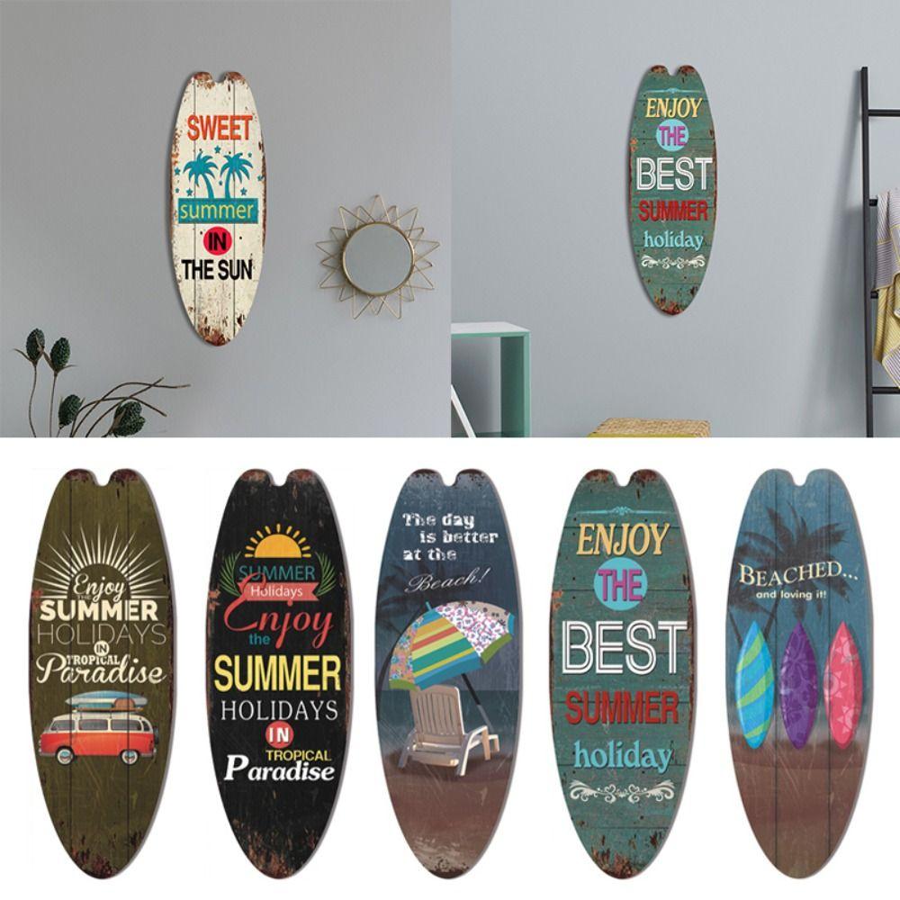 Exquisite Printing Marine Steering Wall Board Cool Wooden Surfboard Wooden Sign   Wall Ornament