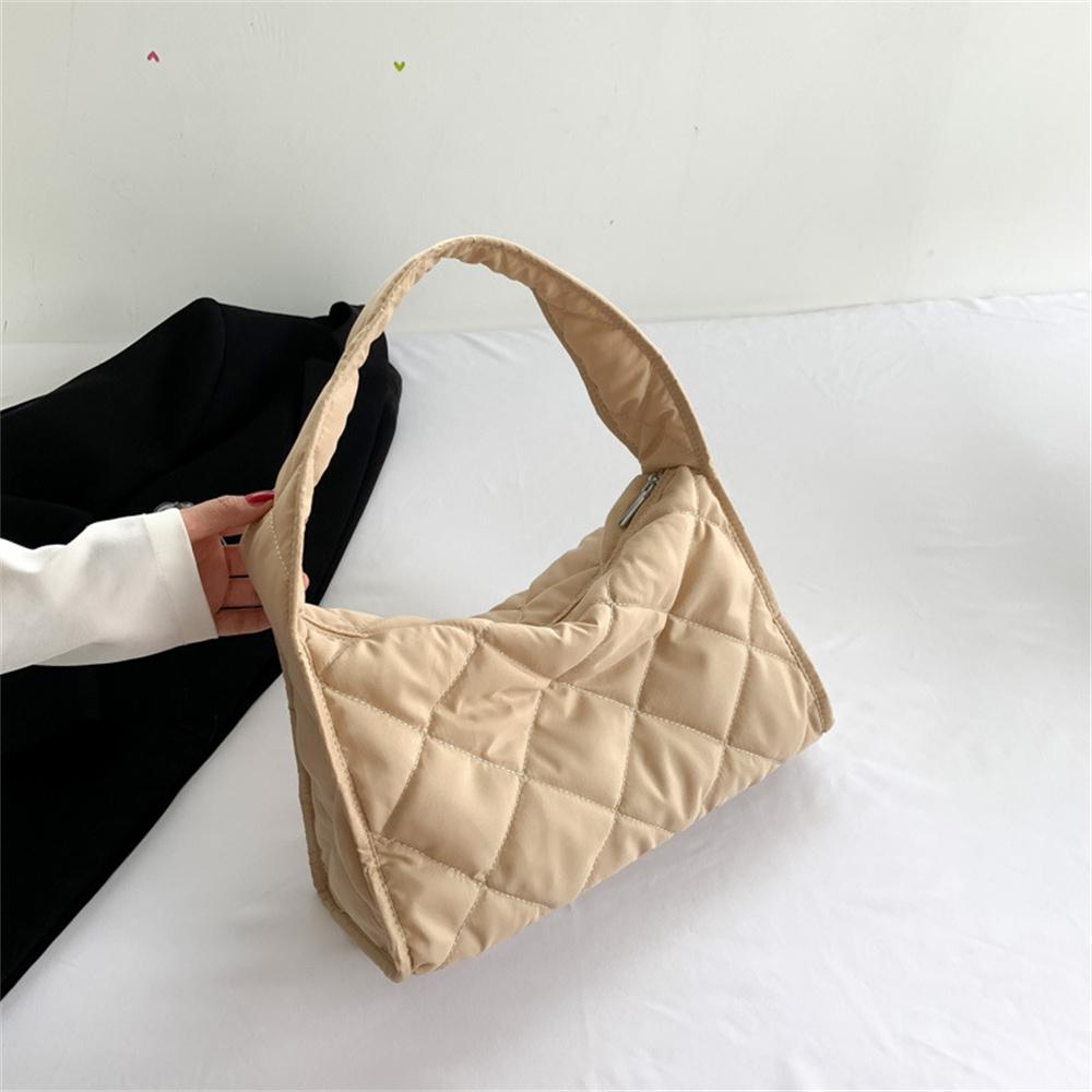 Модные зимние сумки с хлопковой подкладкой, женские стеганые вышитые универсальные сумки через плечо, женские повседневные однотонные сумки подмышками