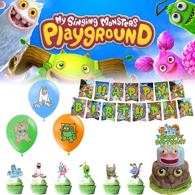 My Singing Monster Party Decorations Bundle With Banner Balloons And Hanging Ornaments