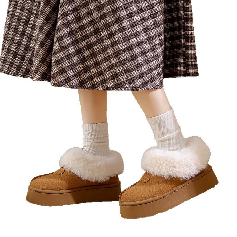 Женские зимние сапоги, бархатные, утолщенные, водонепроницаемые и нескользящие, для улицы, теплые и морозостойкие, большие, хлопковые, женские туфли-хлебцы