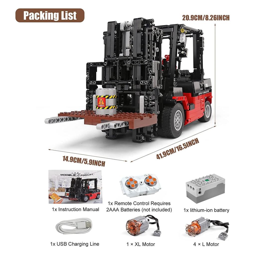 Mold King 13106 Technology Forklift Building Blocks Forklift Building Blocks Kit with GHz RC Remote Control Power Building Blocks Building Toys for