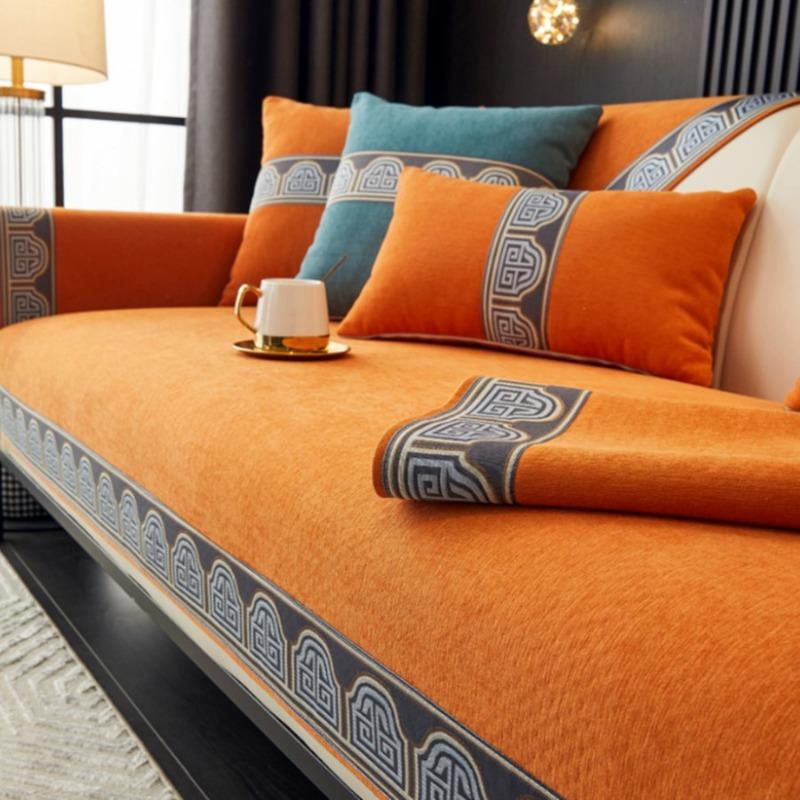 Вышивка Нескользящее Полотенце для Дивана Наволочка Декор Дома L-образные Диваны Подушка Четыре Сезона Универсальный Чехол для Дивана Дом
