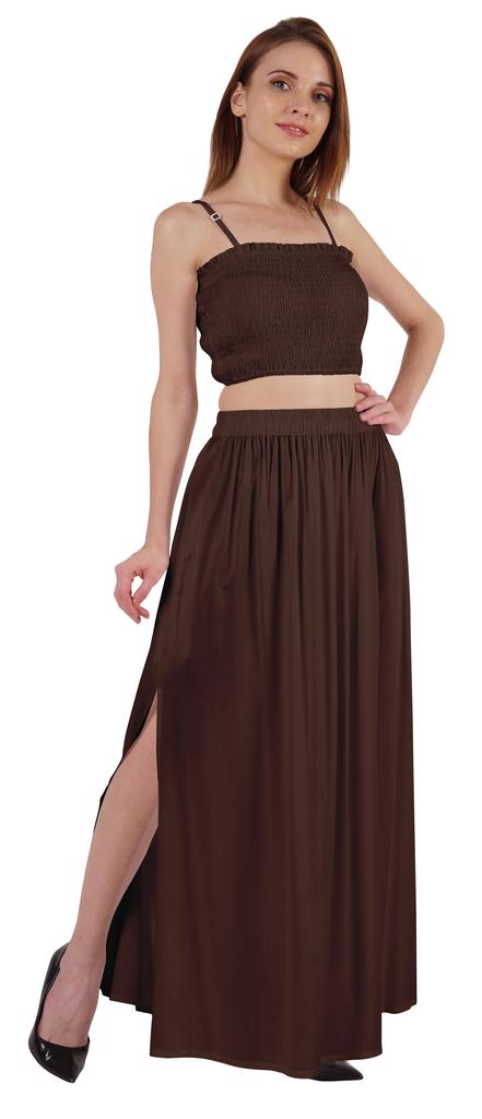 Bimba Летняя одежда для вечеринок Сексуальное платье из 2 предметов для женщин: укороченный топ и длинная юбка, комплект W