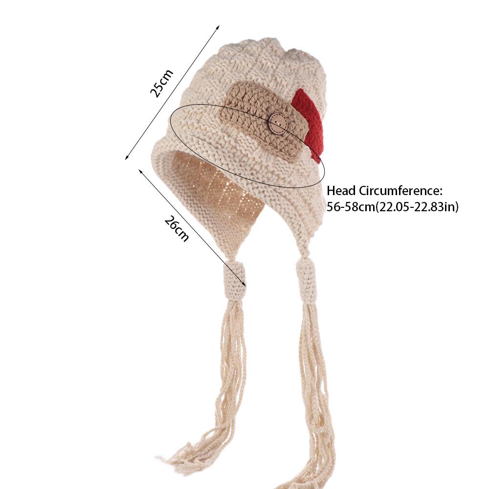 Harajuku Designed Crochet Lei Feng Hat Keep Warm Pullover Hat Sweet Ear Protection Hat Ladies