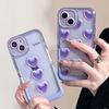 3d рельефный фиолетовый чехол для телефона Love для Iphone 13 12 Pro Max 14 Promax 11, силиконовый держатель-подставка, задняя крышка с рисунком Ins Jane Heart