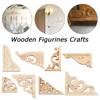 Parts Unique Woodcarving Decorative Wooden Figurines Crafts Wood Carved Corner Appliques Frame