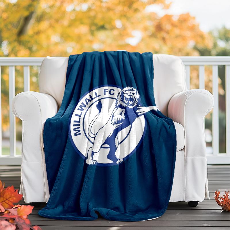 1pc Millwall Football Club Theme Blanket - Digital Print, Polyester, Cozy for All Seasons, Perfect for Outdoor, and Travel