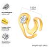 Cubic Zircon Irregular Hollow Opening Ring for Women, Geometric Twist Lines Stainless Steel Ring, Fashion Waterproof Jewelry