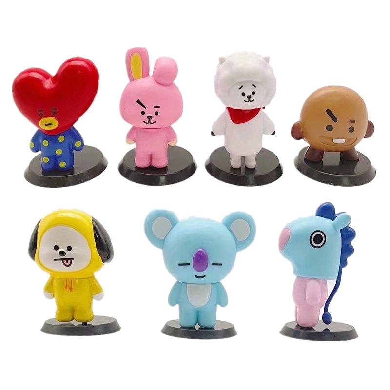 Bts Bt21 7 шт./набор Фигурки-украшения для детского монитора Топпер для торта Игрушки Подарок