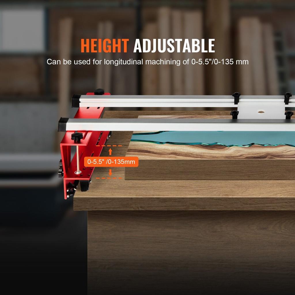 Router Sled, 64 inches, Portable and Easy to Adjust Slab Flattening Jig, DIY Woodworking Router Sled for Flattening Slabs, Slab Guide Jig Trimming