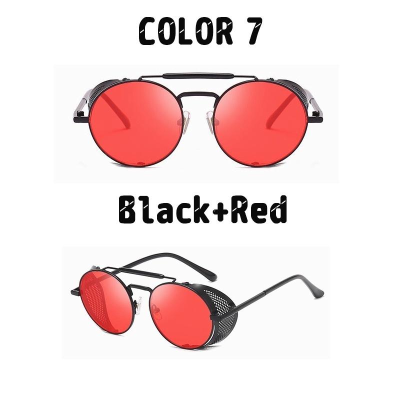 1 Pcs Gothic Steampunk Sunglasses Polarized Mens Womens Brand Designer Vintage Round Metal Frames