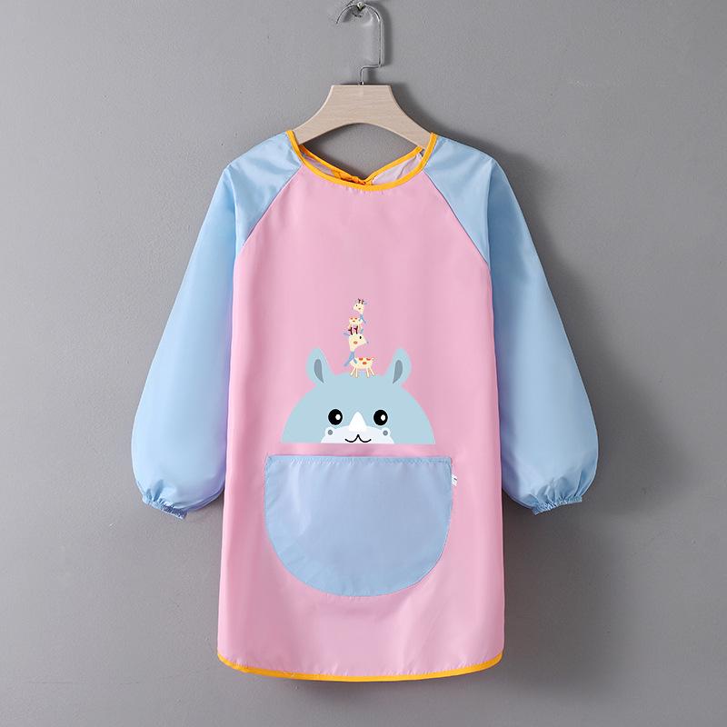 Детский водонепроницаемый художественный фартук с логотипом - Двусторонний фартук для рисования и еды