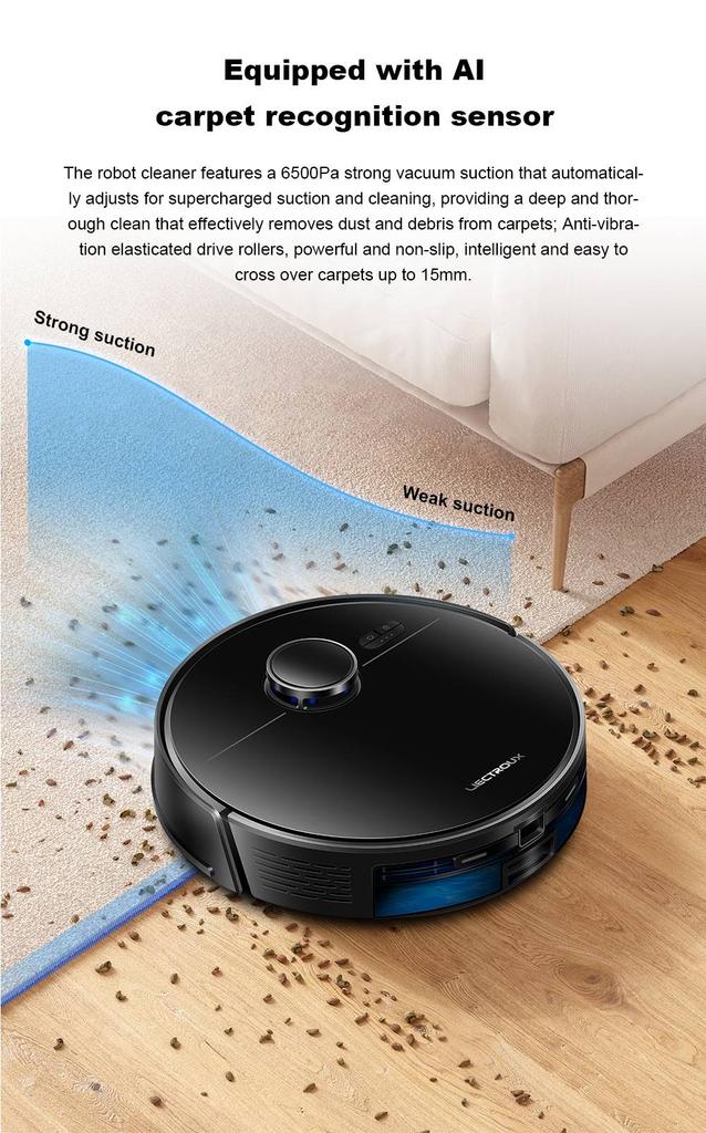 Liectroux M70 Pro Lidar Robot Vacuum Cleaner with Self-emptying Dustbin, Multi-floor Map Storage, 6500Pa Strong Suction