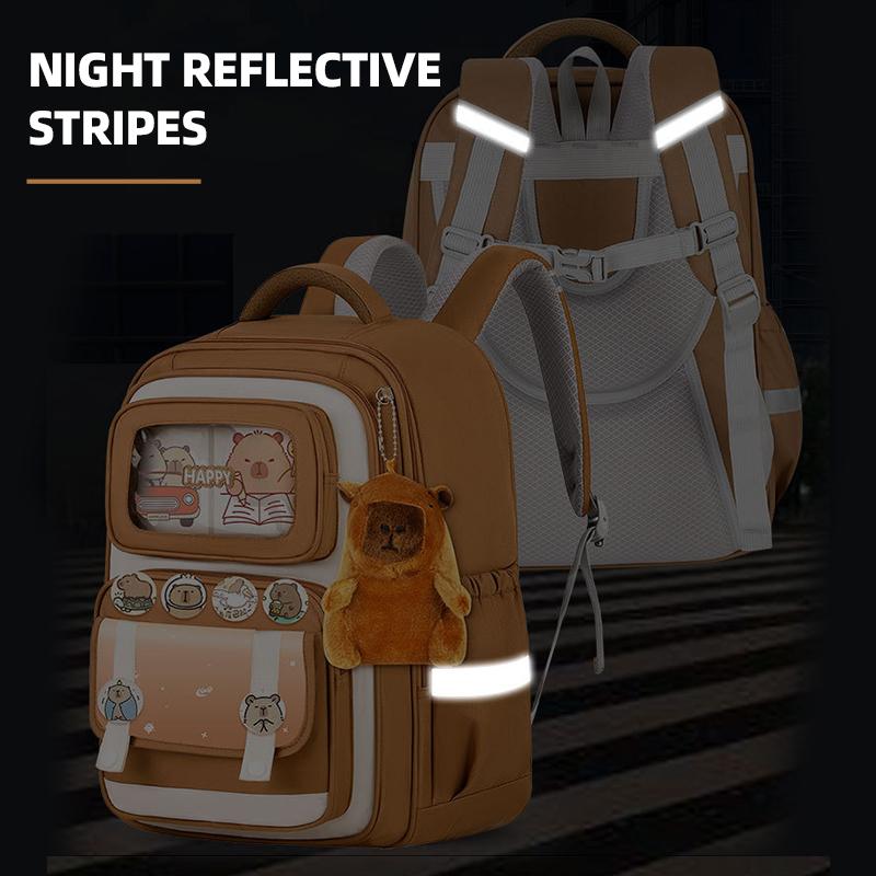 School Backapck 10pcs Sets Bag LABUBU Schoolbag Children's Primary School Students Grade 1-6 Backpack To Reduce The Burden On The Backpack CLE