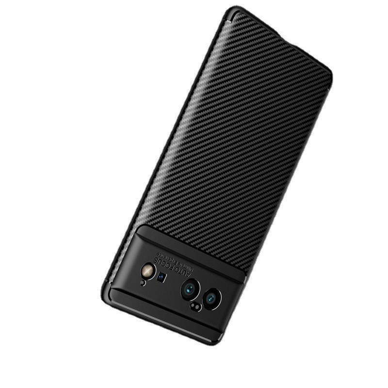 Full Coverage TPU Phone Case Google Pixel 10 Pro With Carbon Fiber Texture Shockproof Anti-Scratch Back Cover
