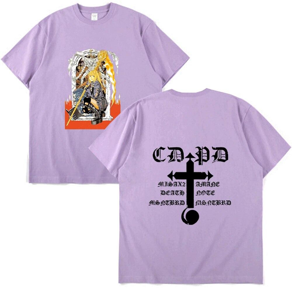 Футболка «Тетрадь смерти» Миса Амане Аниме Ужасы Рюк Лайт Ягами Футболка с принтом Унисекс Женская футболка в стиле хип-хоп Новинка Футболки унисекс Брендовая одежда Топ