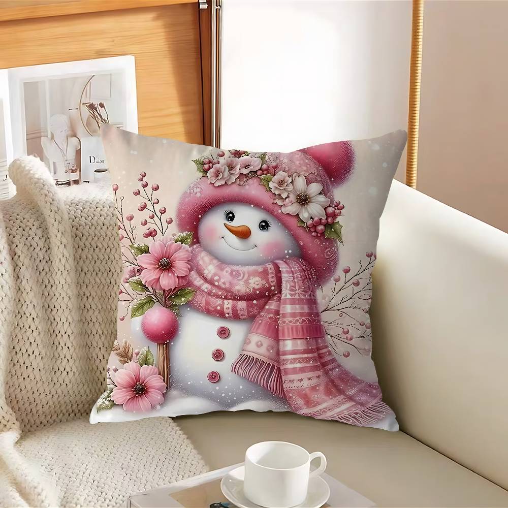 Christmas Snow-manS Cushion Cover Pillowcase Upholstery Sofa Throw Pillow Home Decor Pillowcas