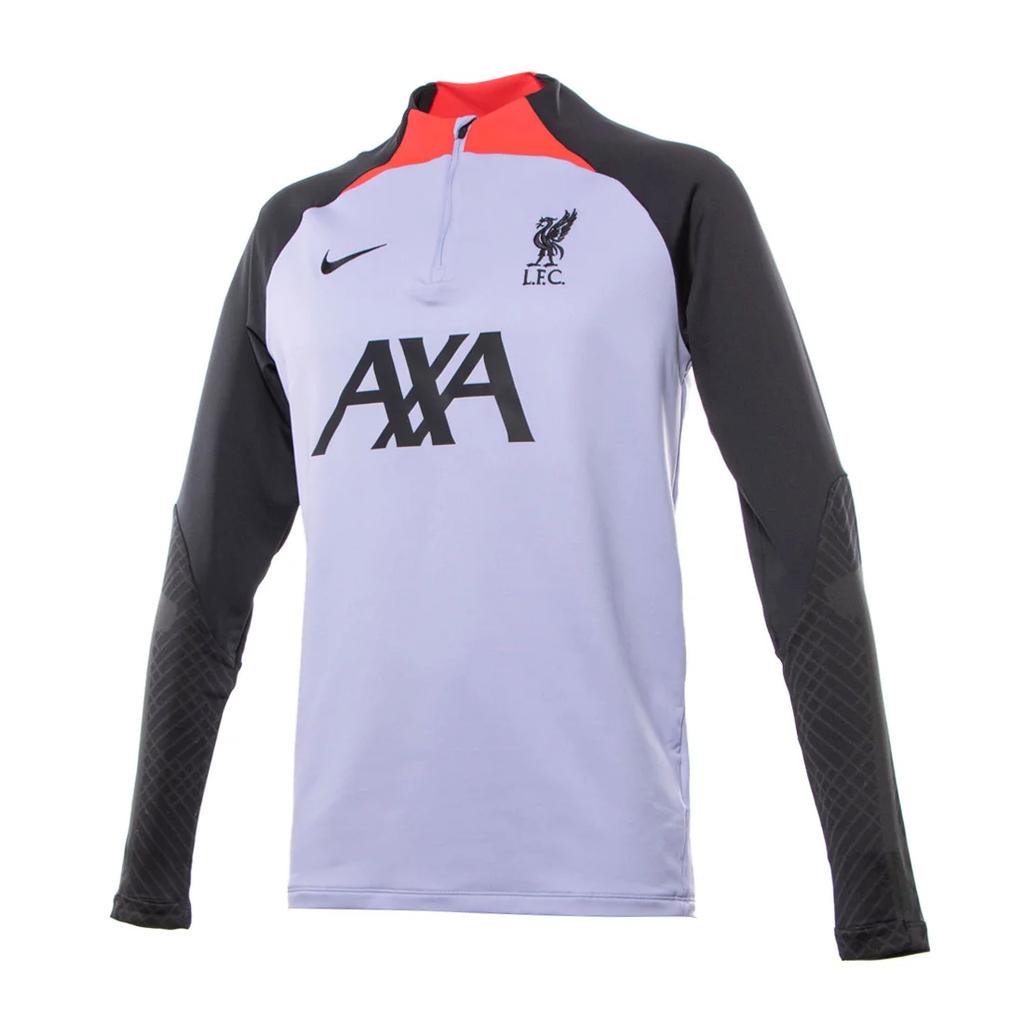 Nike Liverpool Long Sleeve Jersey With Spliced Logo Letter Print And Mock Neck T-Shirt Men Tops Grey DN2814-545