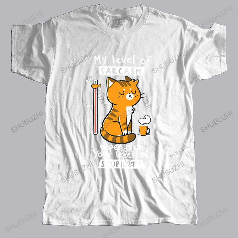 Homme t shirt summer men high quality tshirt my level of sarcasm depends on your level of stupidity unisex teeshirt vintage