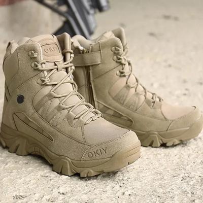 Мужские ботинки Боевые ботинки Desert Combat с высоким берцем Защитные ботинки для работы на открытом воздухе для мужчин Нескользящие походные ботинки Ботинки Wild Training Botas Hombre