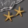 Hot-selling fashion niche beach vacation wind starfish shell personalized stud earrings, zircon simple