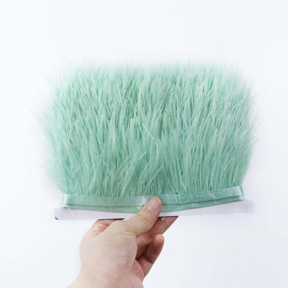Dyed Ostrich Feather Trim Ribbon Fringe 6-8Cm Wedding Decoration Fluffy Feathers Dress Sewing Clothing 1/5/10Meter Plume Decor
