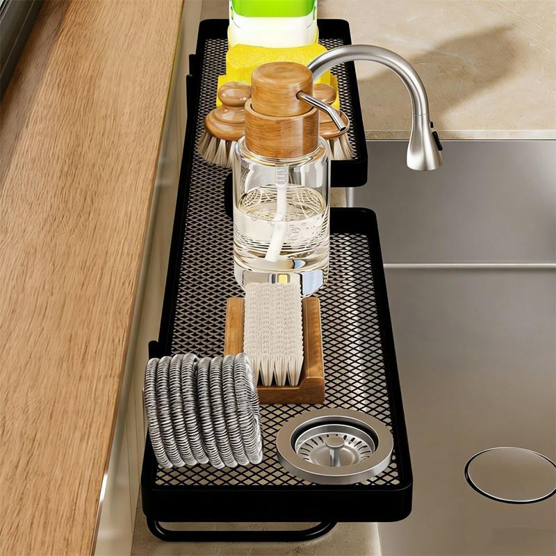 Household Mirror Front Toilet Rack Bathroom Washstand Wall-Mounted Faucet Non-Punching Sink Storage Multifunctional Fashion