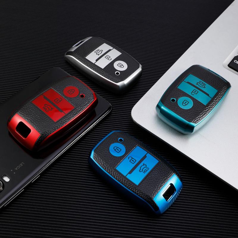 Чехол для автомобильного ключа из ТПУ кожи для Kia Picanto Sportage 2017 2020 RIO 3 Cerato 4 Soul K5 Ceed Optima Seltos Sorento Аксессуары