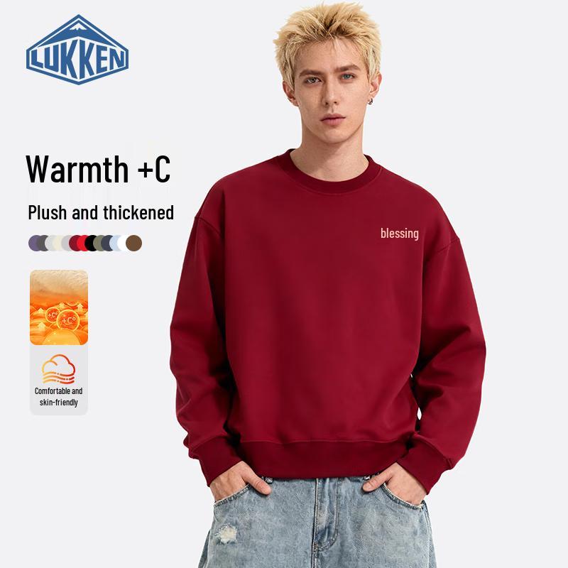 LUKKEN Men's Fleece-Lined Round Neck Sweatshirt