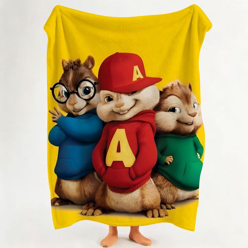 Movie Alvin And The Chipmunks Throw Flannel Throw Blanket Suitable for Sofa Living Room Bedroom