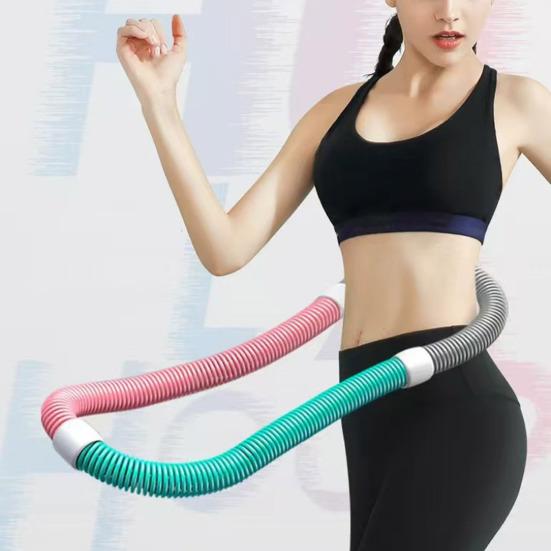 Weighted Soft Spring Hoop Waist-Friendly Foldable Fitness Hoop Portable Home Gym Men Women Adults Body Waist Slimming Exercise Equipment