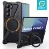 Ранний алюминиевый металлический чехол для Samsung Galaxy Z Fold 7 с 360° вращающейся магнитной подставкой, безрамочный бампер, ударопрочная крышка для телефона