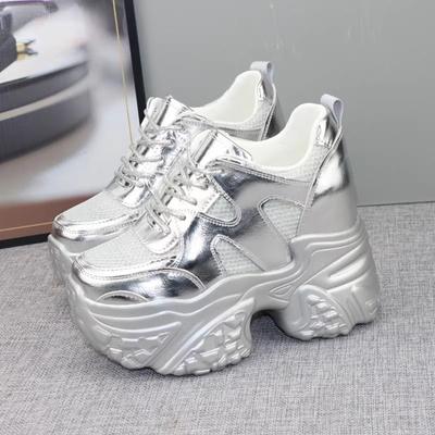 Платформенные кроссовки папа новые женские повседневные маффины увеличивающие рост шнуровка высококачественная женская обувь зима новая