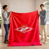 Red Soccer Club Emblem Design Print Blanket Soft and Cozy Perfect for the Living Room Bed Sofa or a Nap,gift