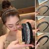 Make Up Hairband with Toothed  Hair Hoop Retro Rhinestone Headband  Male