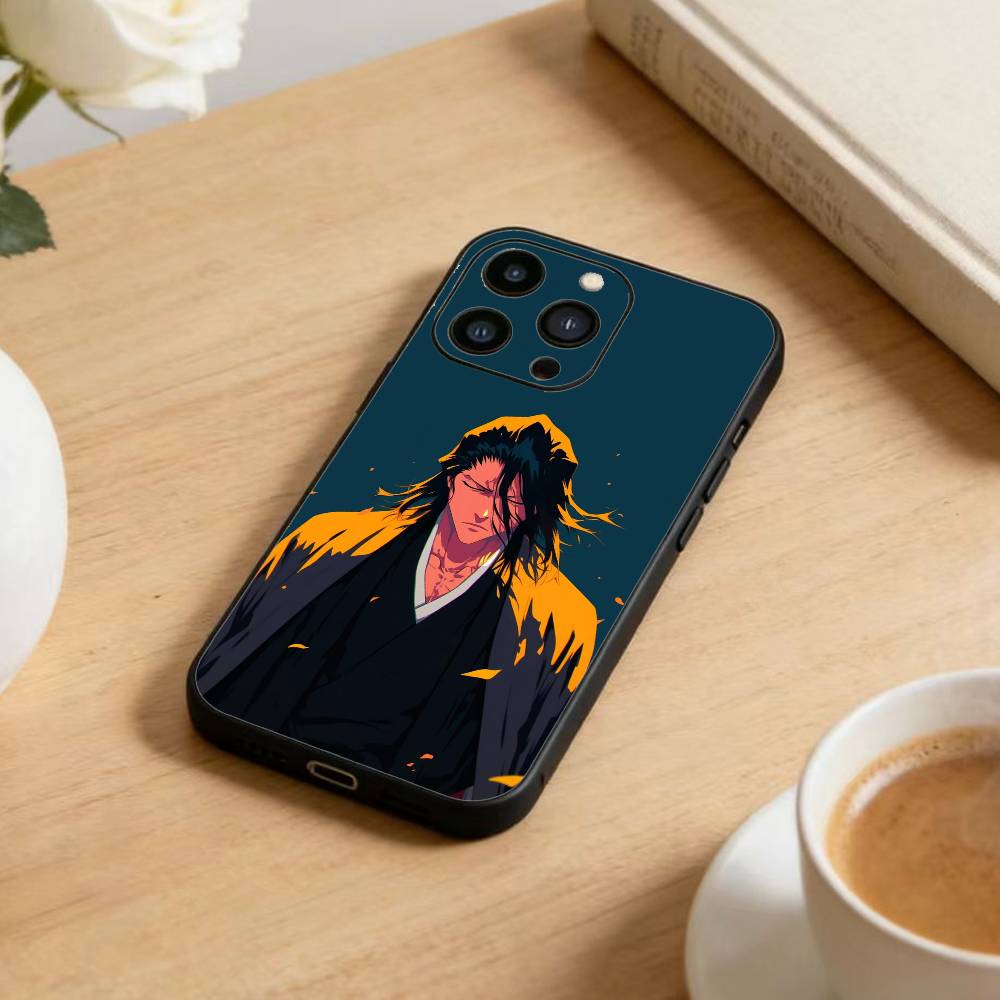 B-Bleach Anime K-Kuchiki Phone Case For iPhone 17 16 15 14 13 12 Max Plus Silicone Black Cover