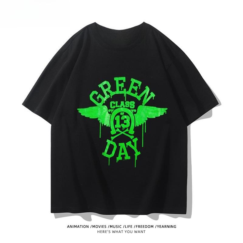 2025 Лето Новые Хип-хоп Футболки с Графическим Принтом Группы Green Day, Футболки с Коротким Рукавом, Одежда Высокого Качества, Уличная Одежда