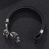 Двойной кожаный браслет с якорем для мужчин, браслеты с подвесками в виде черепа, модные ювелирные изделия