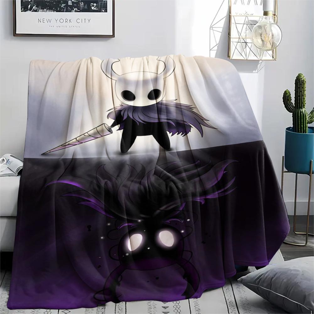 Фланелевое одеяло с принтом Hollow Knight, Высококачественное, Удобное для всех сезонов, Декор для дома, Тепло и уют, Идеально для рождественских подарков41