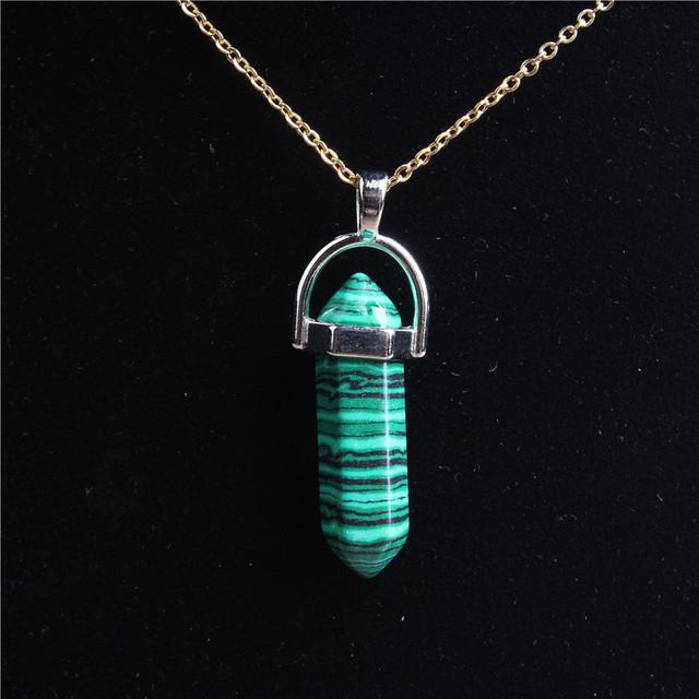 29 Стиль 42 см Натуральный Кристалл Камень Ожерелье Шестигранная Колонна Золотая Цепь Нержавеющая Сталь Подвеска Для Самодельных Ювелирных Изделий Для Мужчин И Женщин