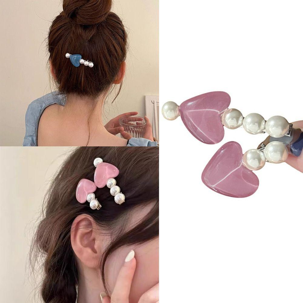 Pearl Side Hairpin Sweet Bangs Hair Clip Princess Headdress Styling Tool for Girls