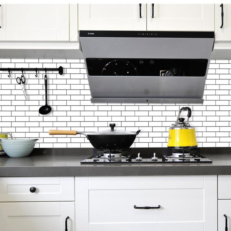 10 шт. плитка белая кирпичная стена стикер самоклеящиеся водонепроницаемые ПЭТ-панели обои