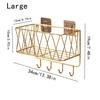 1pc Golden Luxury Bathroom Shelf Without punching,Shower Skin Care Products Wall Organizer Storage Rack with Hook,Kitchen Wall Mounted Storage Rack.