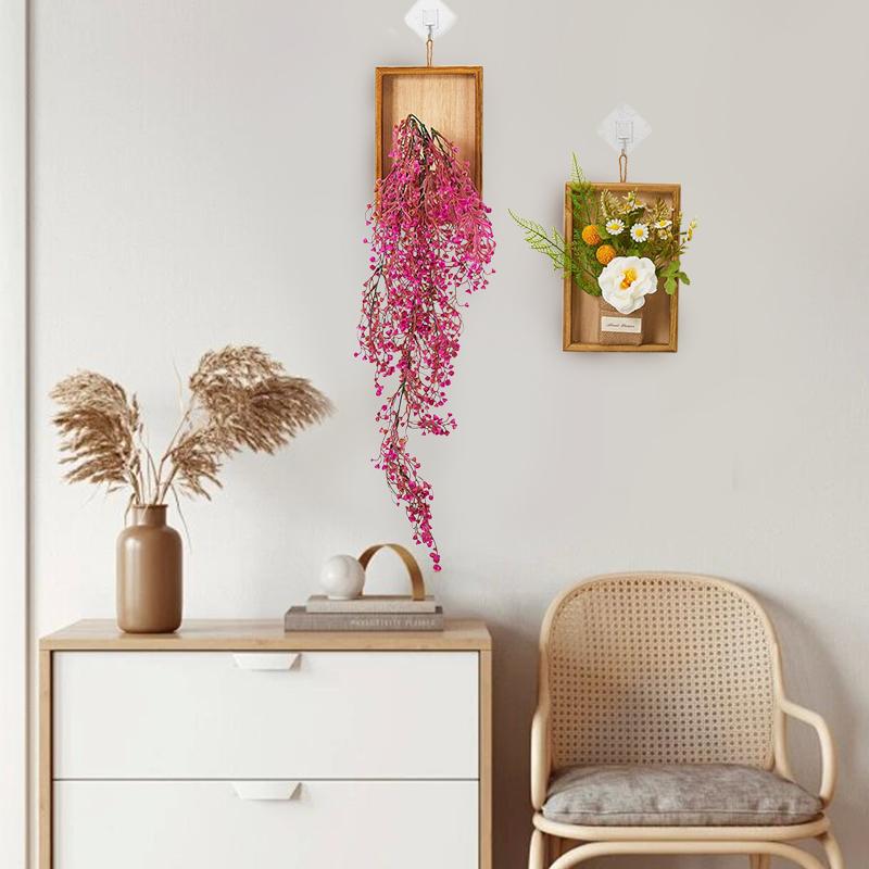 Подвесные цветочные украшения для гостиной Пластиковые настенные дверные поделки Искусственные растения Искусственные цветы Садовые украшения из дерева Украшения для дома