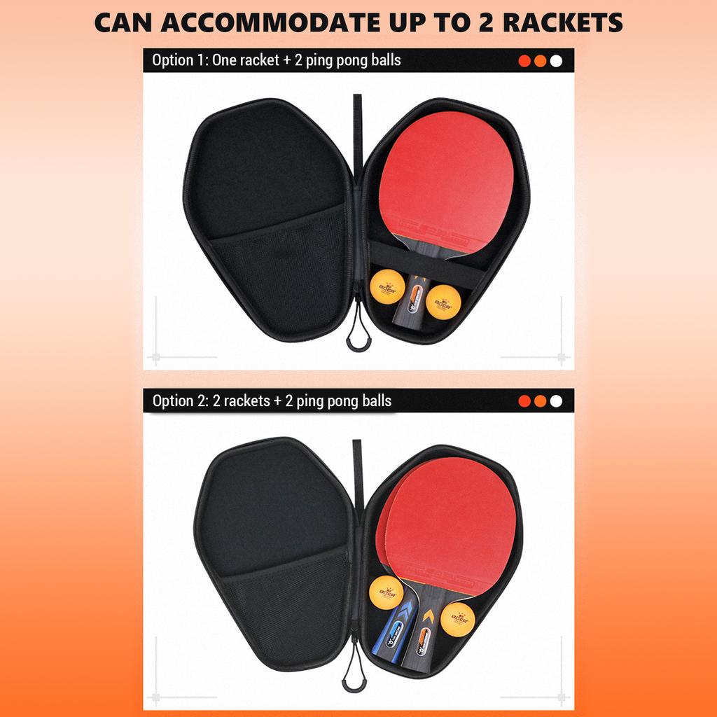 Waterproof Table Tennis Racket Bag EVA Ping Pong Paddle Hard Case Hexagonal Table Tennis Bat Cover