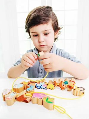 Iwood Детские развивающие игрушки-конструкторы из бисера/Ферма, город, лесная тематика, нанизывание, подарок на день рождения детей